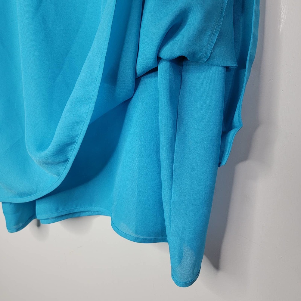 S Violet + Claire Sky blue tank top shirt blouse sleeveless flutter chiffon O - Picture 7 of 8